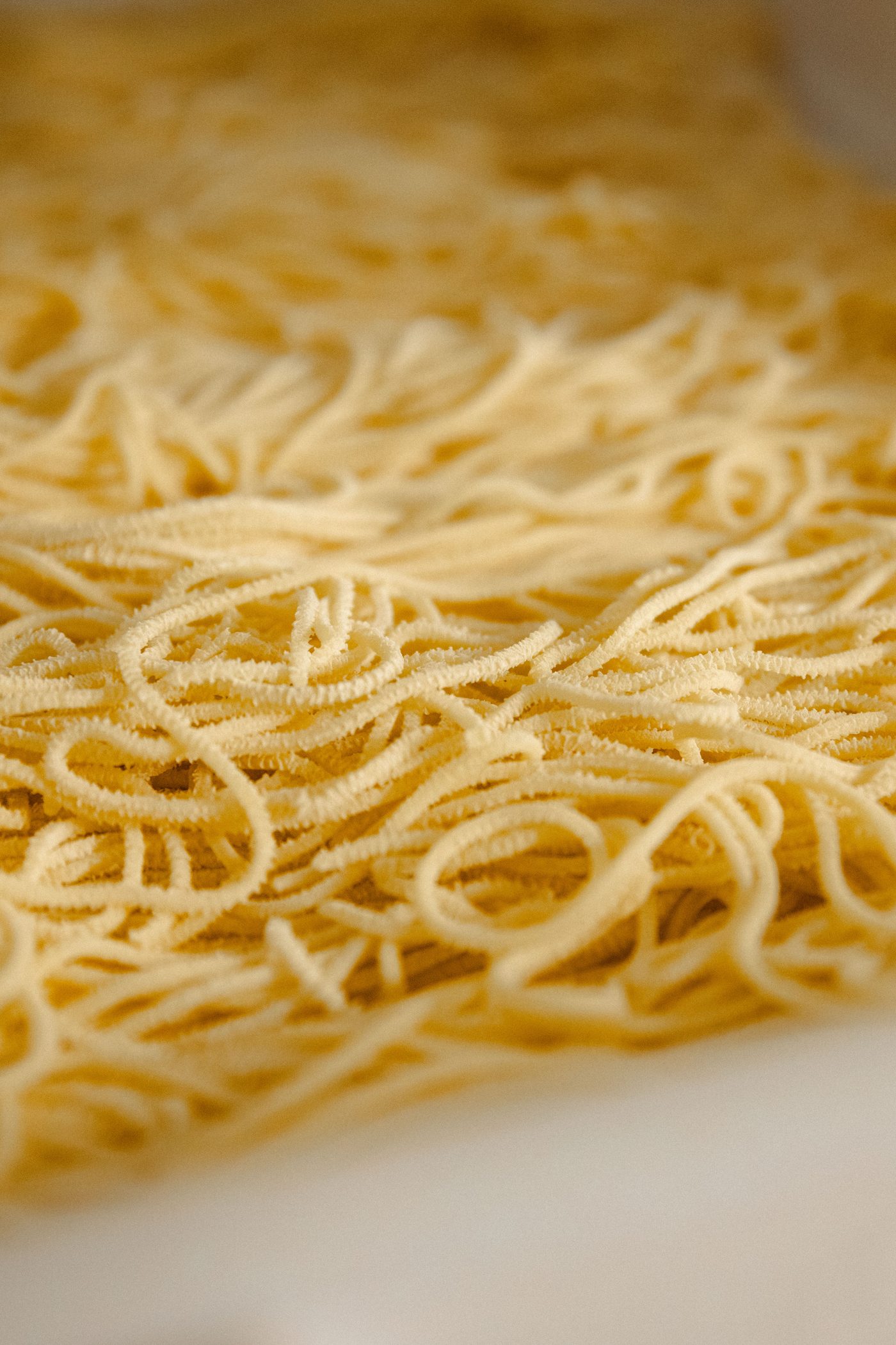 Spaghetti fraîchement tirés, avant le service